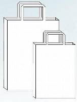 Papiertragetasche weiß 50 Stück 32x43+17