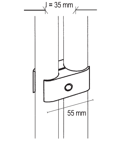Parallelverbinder klein für 2xØ25mm