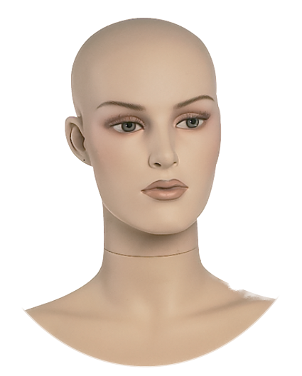 Damenkopf 4, für den Perückeneinsatz,weiß oder hautfarben