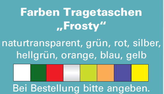 Kunststofftragetasche "Frosty" farbig mit Logo