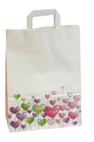 Papiertragetasche "Herzen" 26+12x35 cm Papiertragetasche "Herzen" 26+12x35 cm