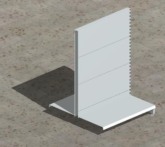 Anbau-Gondelregal mit glatten Rückwänden H 140 cm-Copy