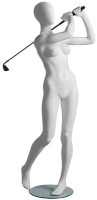 Dame Golfer mit abstraktem Kopf