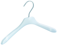 Babyshirtbügel 28cm, transparent gefrostet Babyshirtbügel 28cm, transparent gefrostet