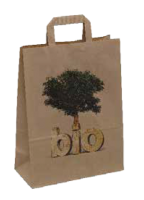 Papiertragetasche "Bio" nassfest 26+12x35 cm Papiertragetasche "Bio" nassfest 26+12x35 cm