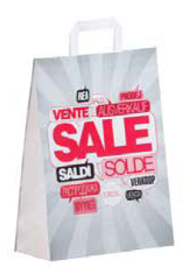 Papiertragetasche "SALE" 26+12x35 cm