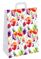 Papiertragetasche "Mohnwiese" 22+10x28 cm Papiertragetasche "Mohnwiese" 22+10x28 cm