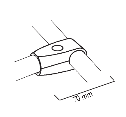 T-Verbinder klein,runde Form Ø25mm